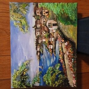 Greece village 11x14 acrylic